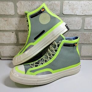 Converse Chuck 70 Seam Tape M 8.5 W 10.5 Neon Green Gray Fashion Sneakers Modern